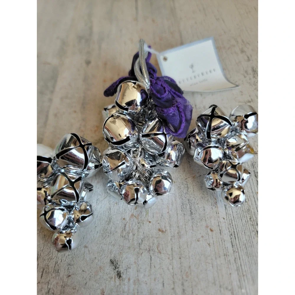 Pottery Barn RARE jingle Bell Garland Xmas metal home decor hanging